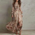 Amelia | Vintage Floral High-Waist Maxi Dress