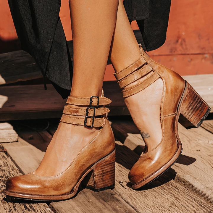 Vanessa | Multi-Strap Block-Heel Shoes