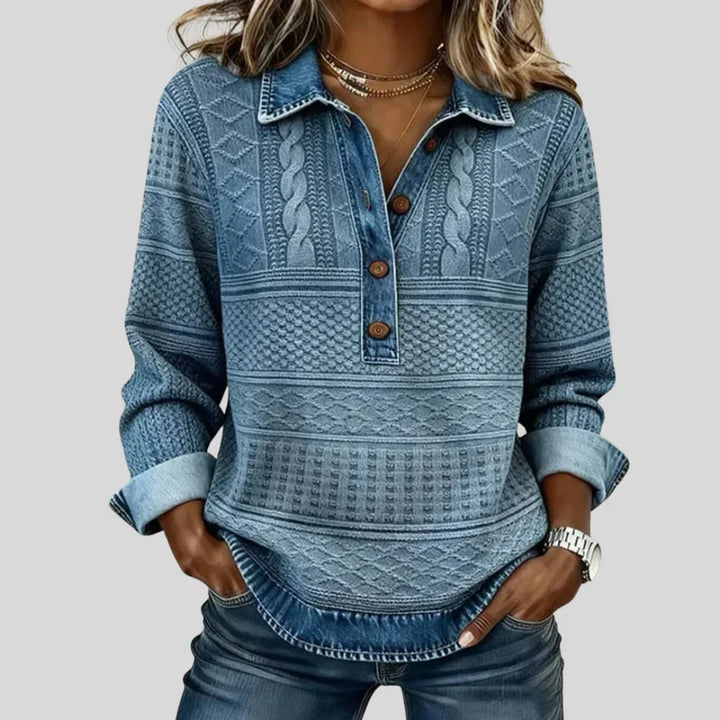 Vintage Bennett and Lowe Azalea cable knit jumper with collar, women’s cozy sweater featuring intricate knitting and classic style.