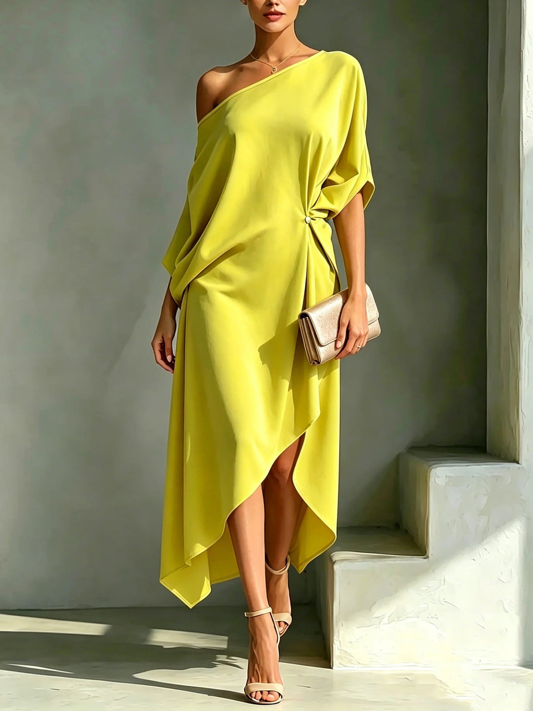 Whitney | Square-Neck Midi Dress for Women