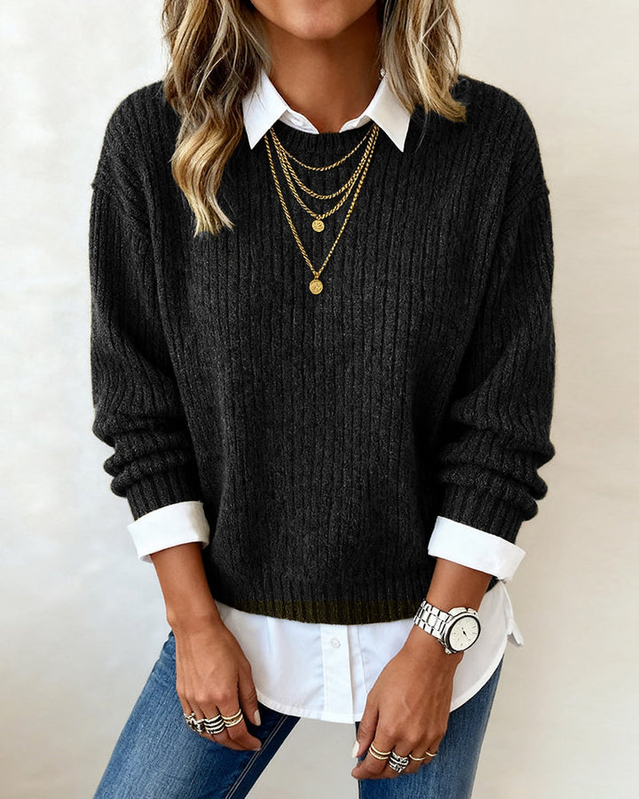 Chelsea | Collared Patchwork Sweater