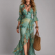 Esadora | Floral Wrap Front Midi Dress