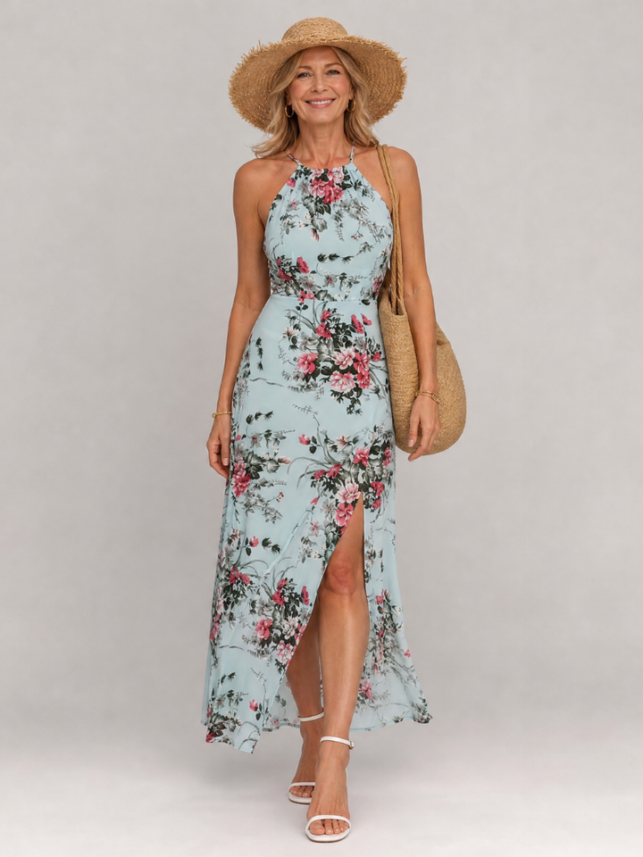 Jessme | Floral Halter Neck Midi Dress