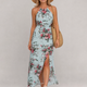 Jessme | Floral Halter Neck Midi Dress