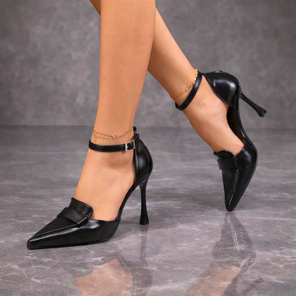 Corisande | Loafer-Style Pointed Ankle Strap Pump
