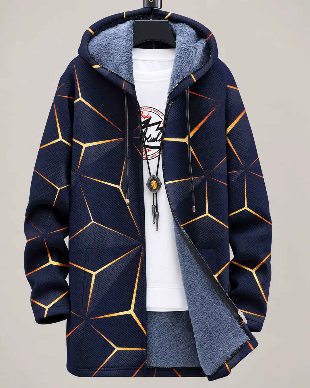 Rosalie Confetti Bloom hooded jacket by Bennett & Lowe featuring colorful confetti print and a cozy hood for stylish outdoor wear.