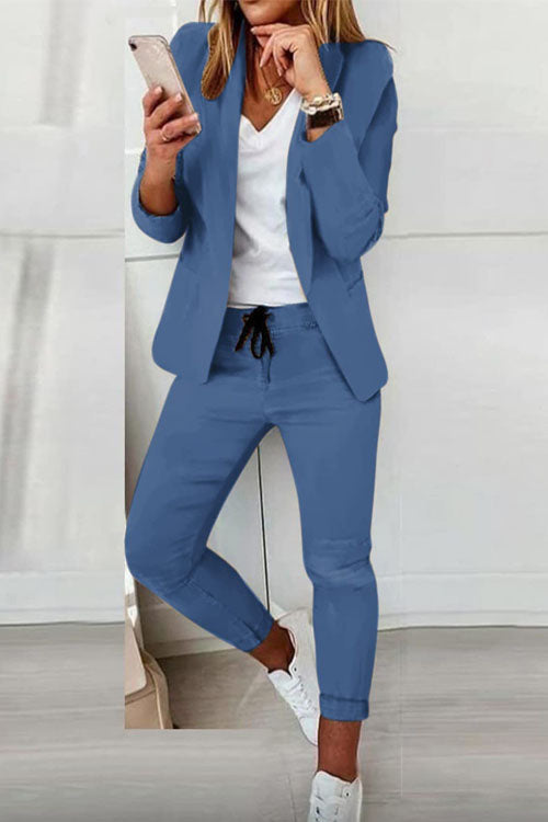 Jessica relaxed everyday pants set by Bennett and Lowe, featuring comfortable matching pants and top in soft, casual fabric.