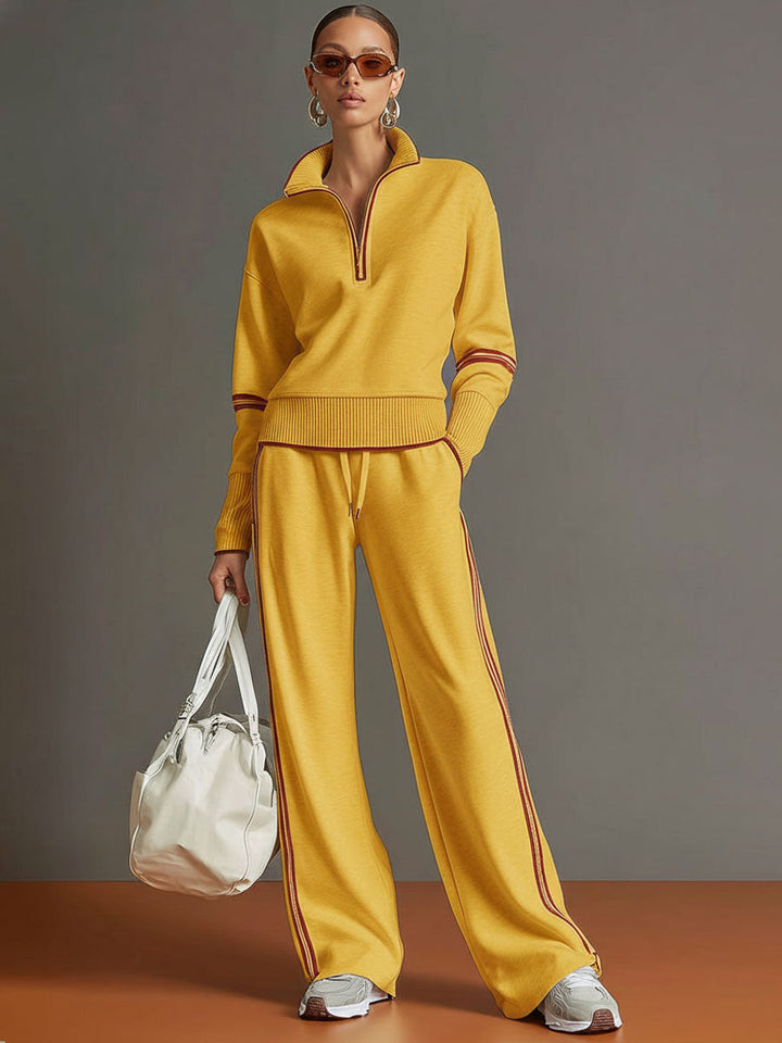 Christine blouse and wide-leg pants set by Bennett and Lowe, shown in a stylish coordinated outfit on a model.