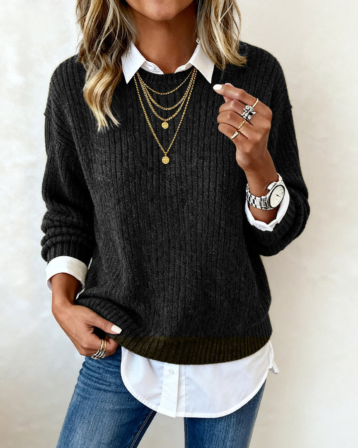Chelsea | Collared Patchwork Sweater