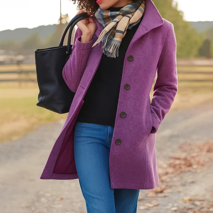 Marjorie | Classic Button-Front Long Coat for Women