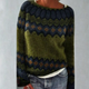 Mysa | Retro Pattern Long-Sleeve Knit Sweater for Women