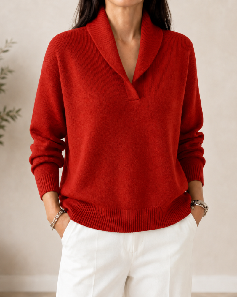 Dorothy relaxed V-neck sweater for women by Bennett and Lowe