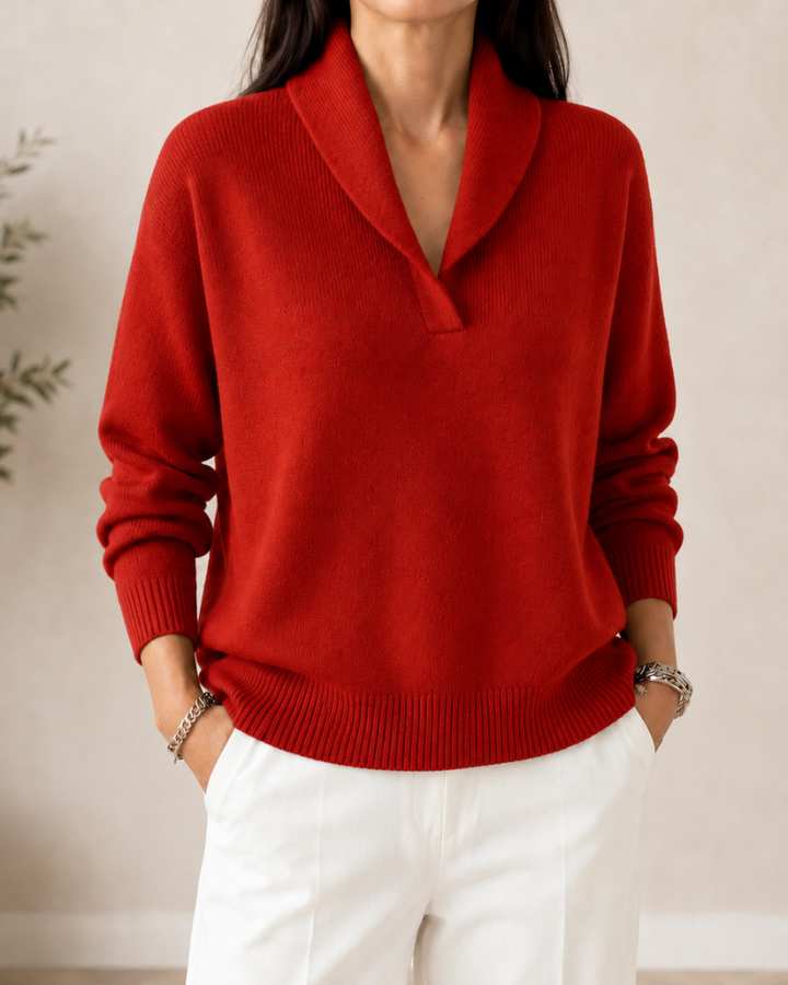 Dorothy relaxed V-neck sweater for women by Bennett and Lowe
