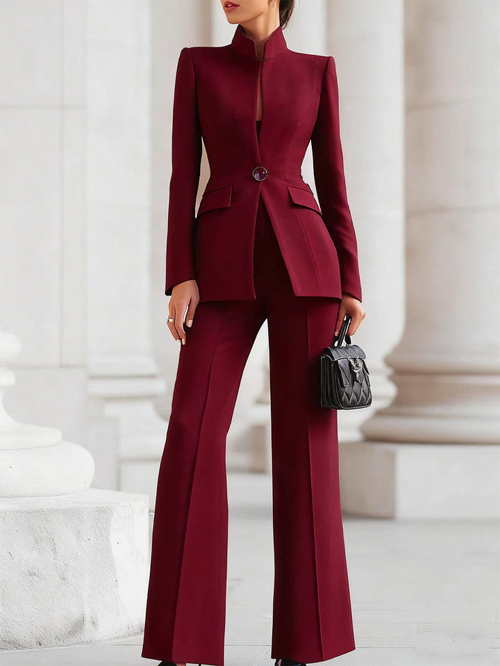 Heidi Bennett and Lowe classic two-piece blazer suit with matching blazer and pants, stylish officewear ensemble.