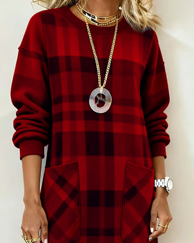 Edwina | Plaid Pocket Shift Midi