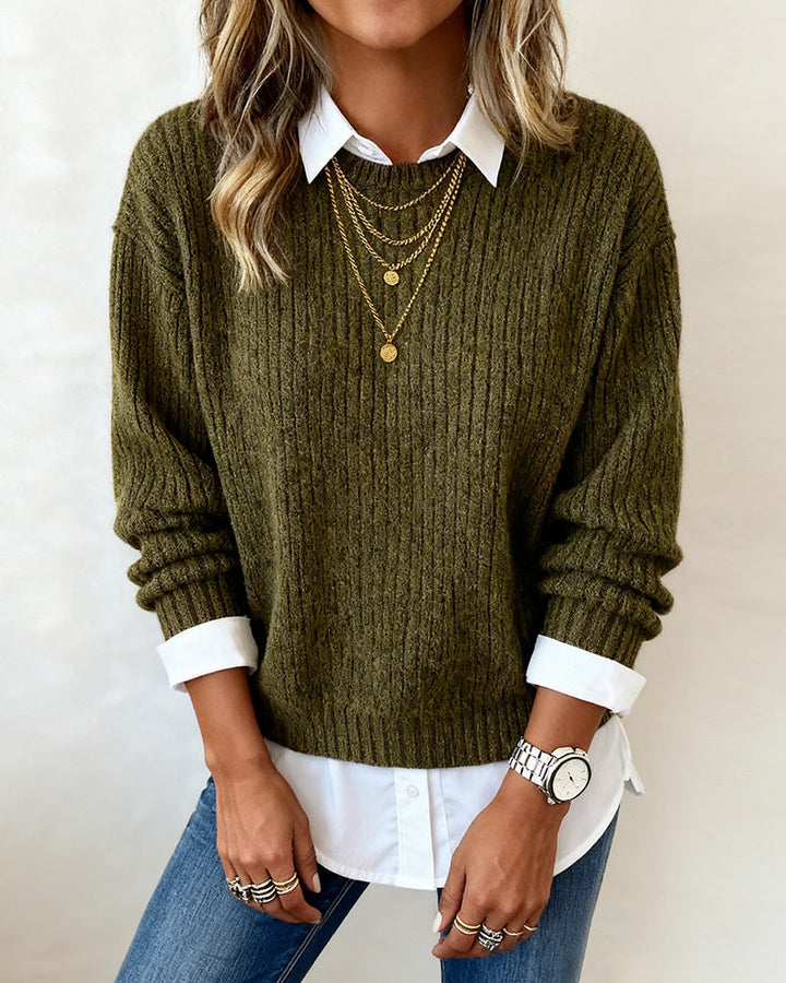 Chelsea | Collared Patchwork Sweater