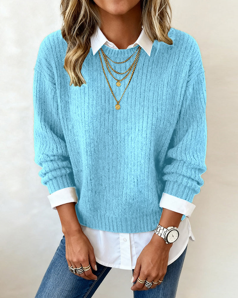 Chelsea | Collared Patchwork Sweater