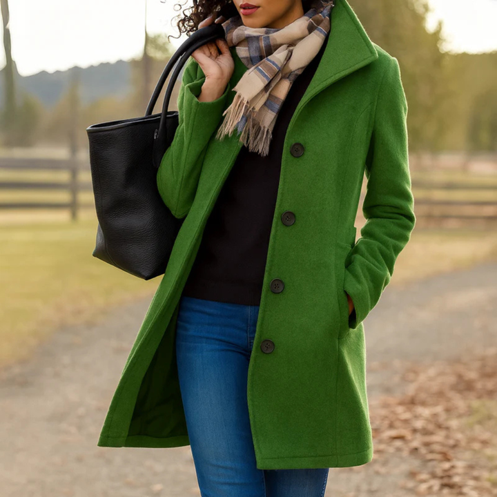 Marjorie | Classic Button-Front Long Coat for Women