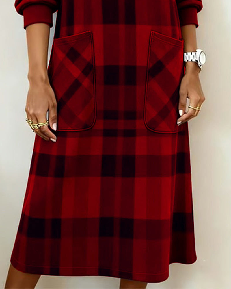 Edwina | Plaid Pocket Shift Midi