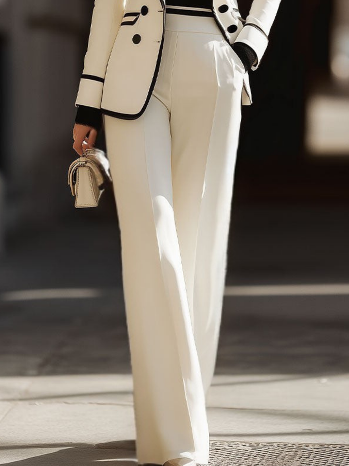 Donna double-breasted blazer and pants suit by Bennett and Lowe, stylish tailored women's blazer suit set.
