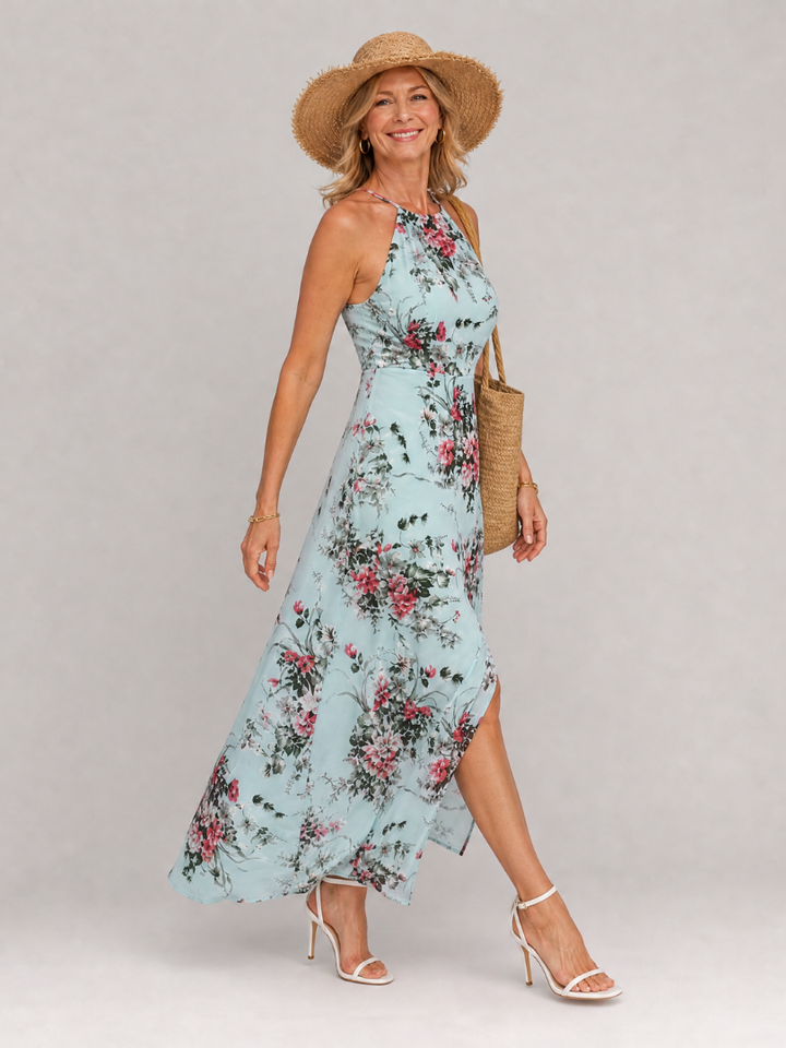 Jessme | Floral Halter Neck Midi Dress