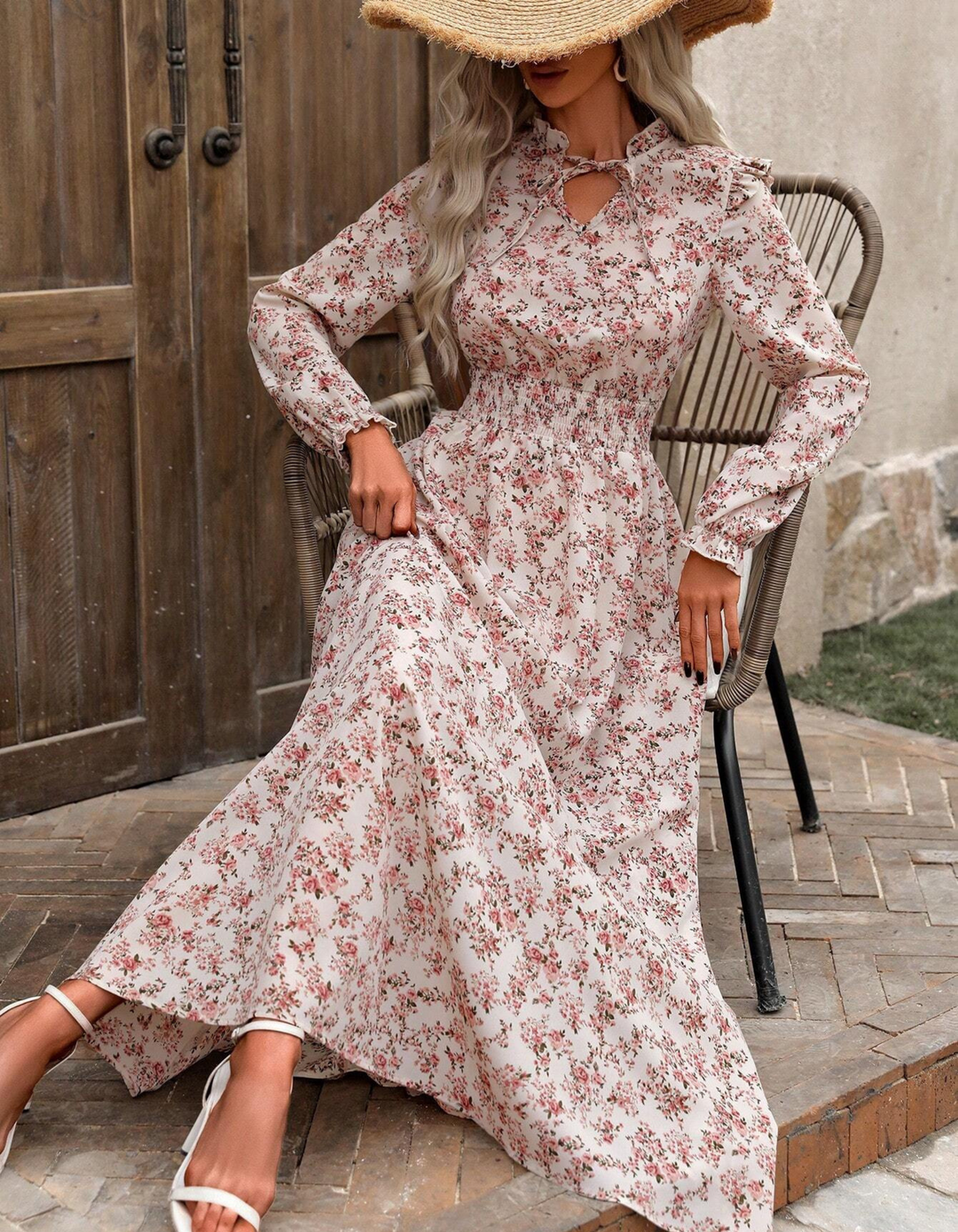 Lindsey | Romantic Long-Sleeve Maxi Dress for Women