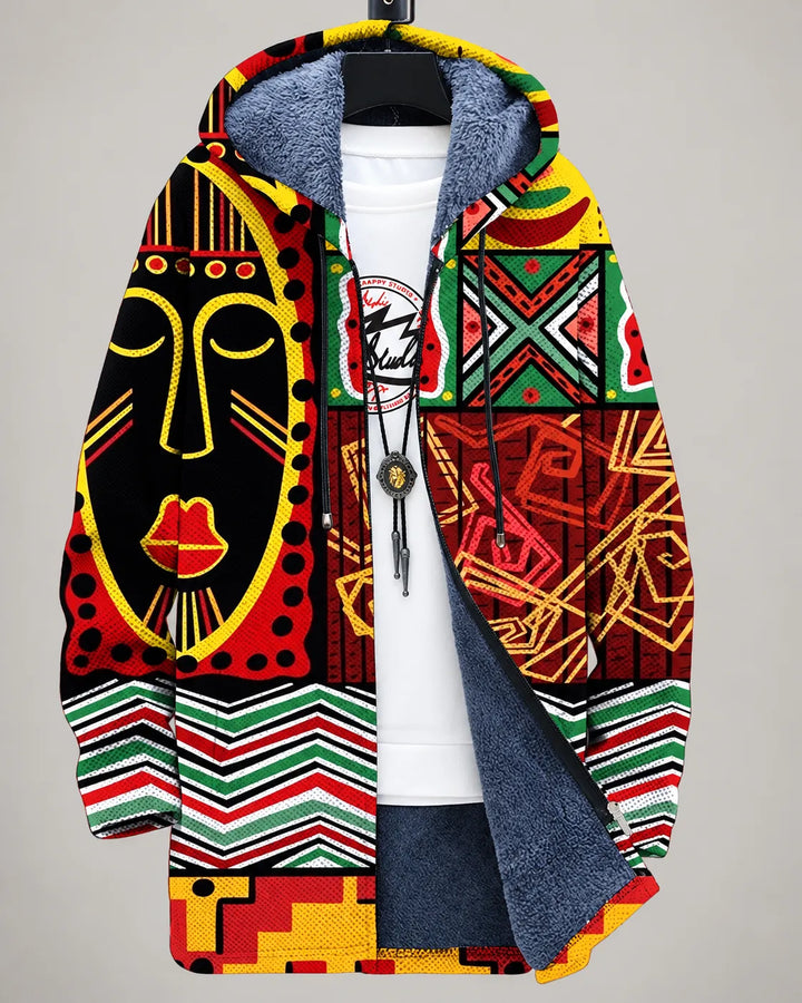 Rosalie Confetti Bloom Hooded Jacket by Bennett & Lowe, featuring colorful confetti print and a cozy hood, displayed on a hanger.