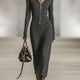 Liorra | Hooded Zip-Detail Long-Sleeve Mini Dress for Women