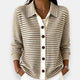 Nola | Striped Button-Front Long-Sleeve Knit Cardigan for Women