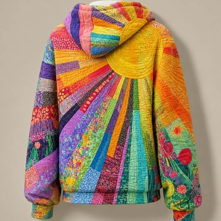 Dawnella | Patchwork Print Hoodie