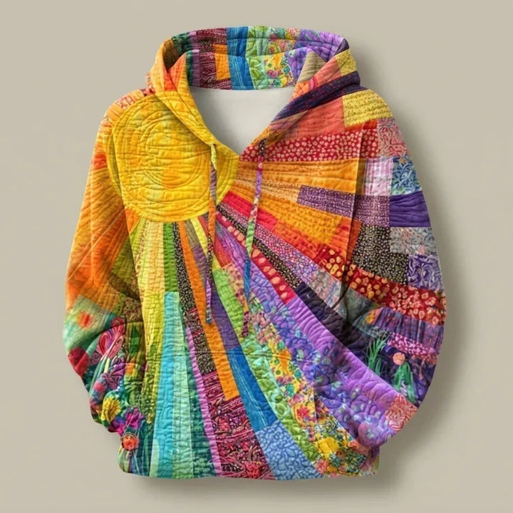 Dawnella | Patchwork Print Hoodie