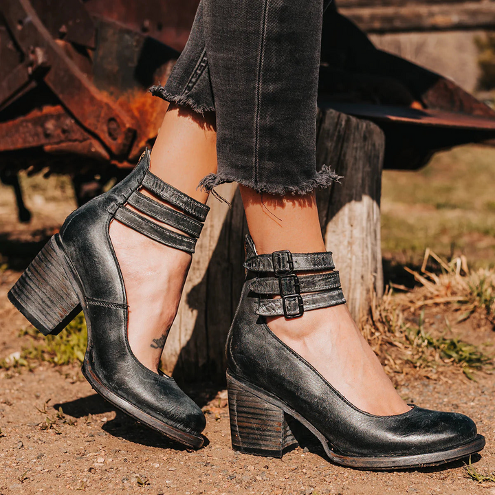 Vanessa | Multi-Strap Block-Heel Shoes