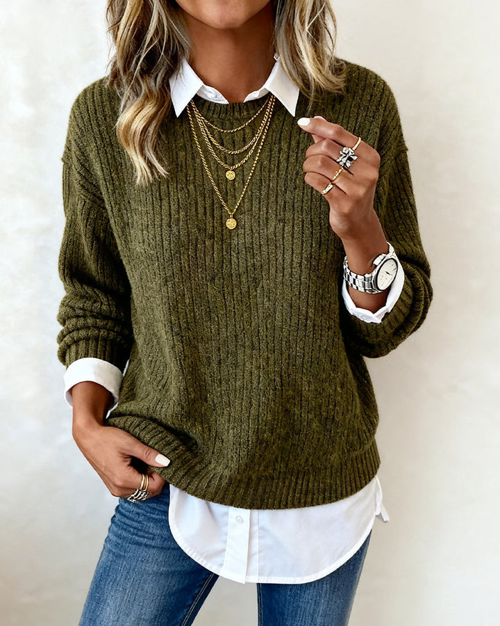 Chelsea | Collared Patchwork Sweater