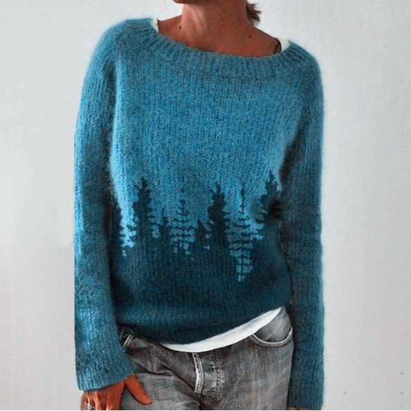 Hailey | Pine Forest Patterned Sweater