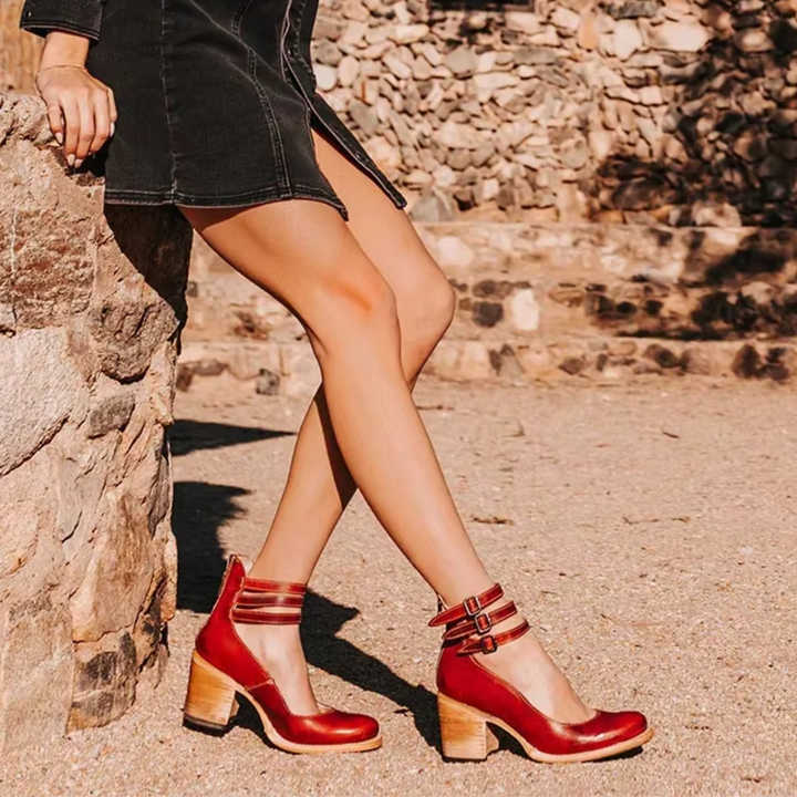 Vanessa | Multi-Strap Block-Heel Shoes