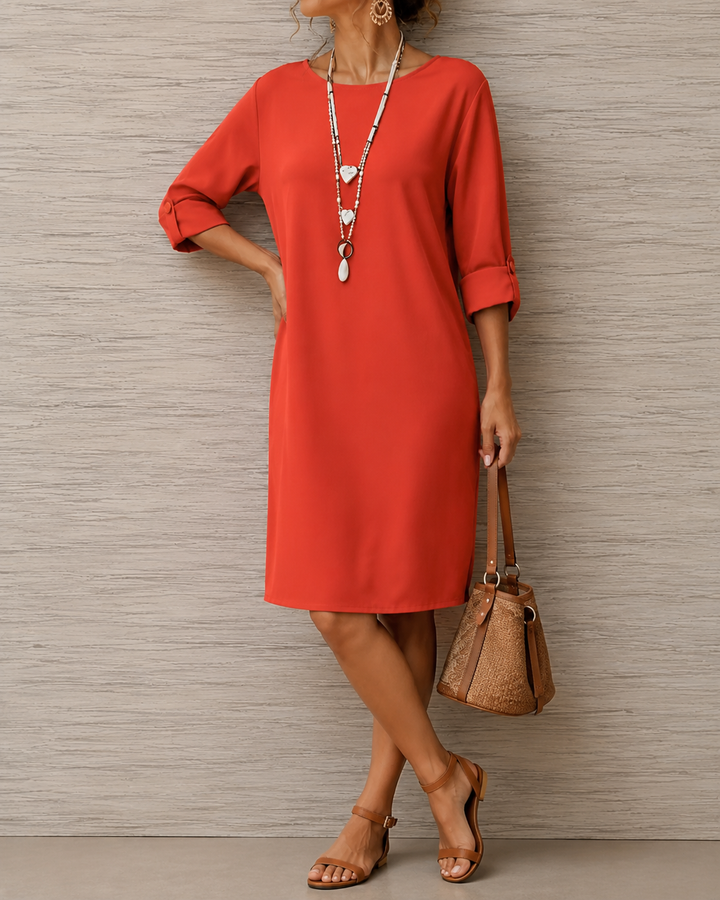 Odette Tummy-Contouring Midi Dress by Bennett and Lowe, shown in a stylish silhouette suitable for elegant occasions.