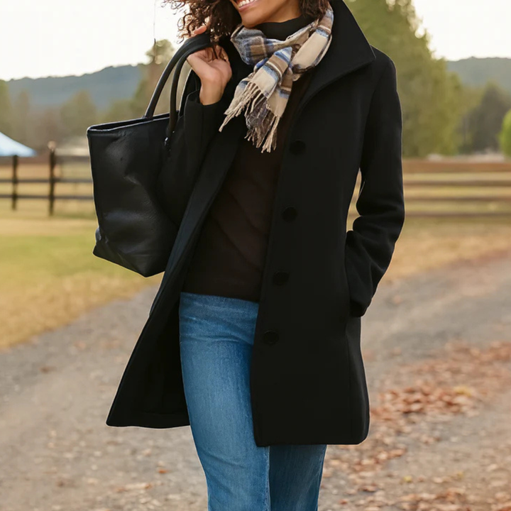 Marjorie | Classic Button-Front Long Coat for Women