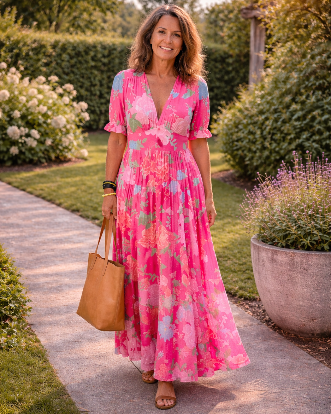 Lacey | Floral V-Neck Maxi Dress for Women