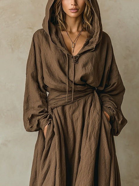 Brianna | Hooded Loose Maxi Dress