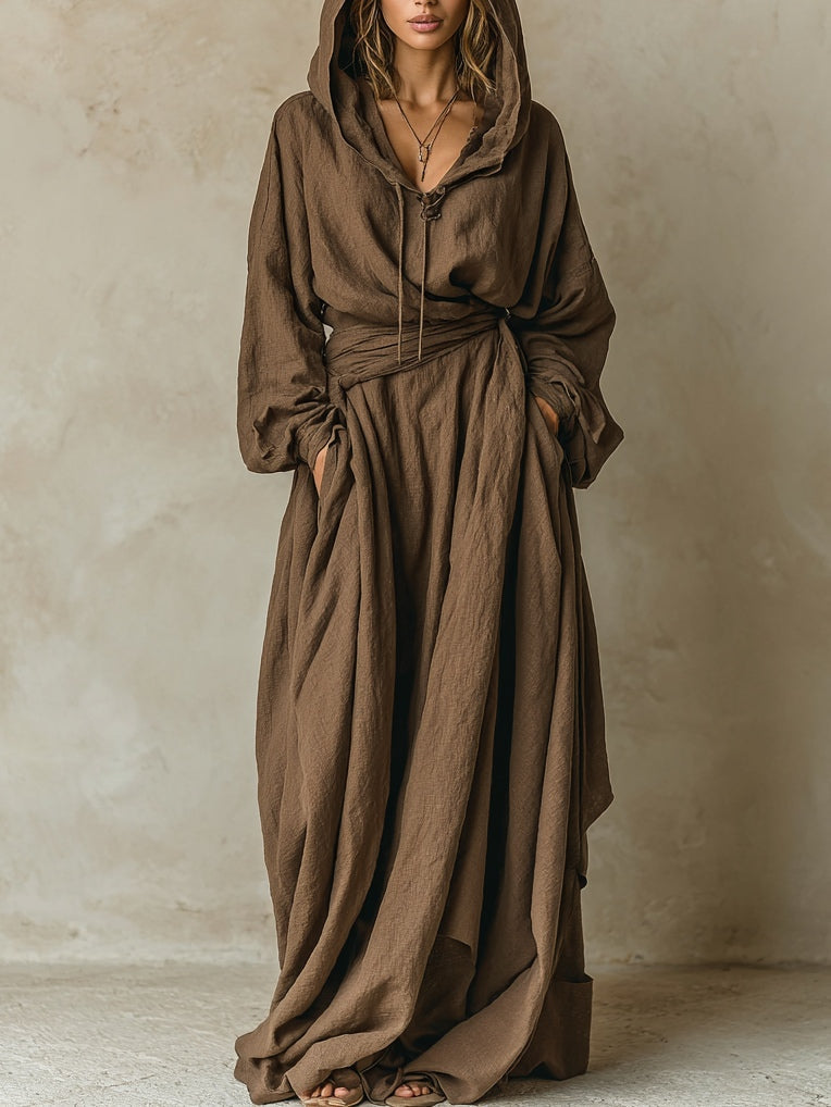 Brianna | Hooded Loose Maxi Dress