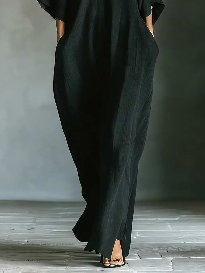 Costanza V-neck kimono-sleeve maxi dress for women by Bennett and Lowe, shown in a flowing, elegant design with a relaxed fit.