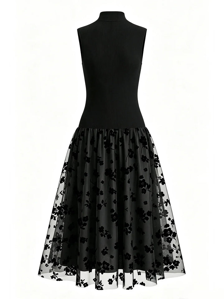 Bennett and Lowe Odalys mock-neck drop-waist floral midi dress