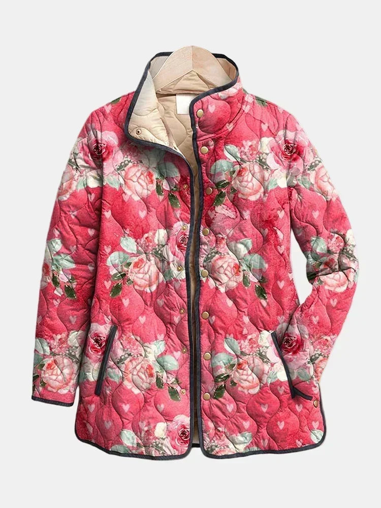 Leonora | Pink Floral Quilted Jacket