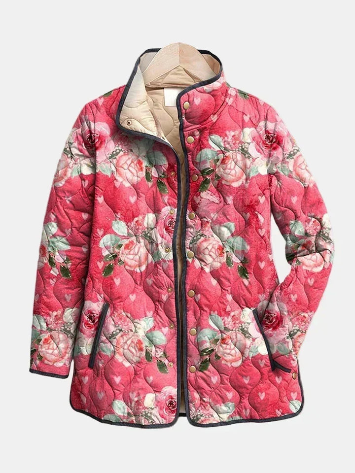 Leonora | Pink Floral Quilted Jacket
