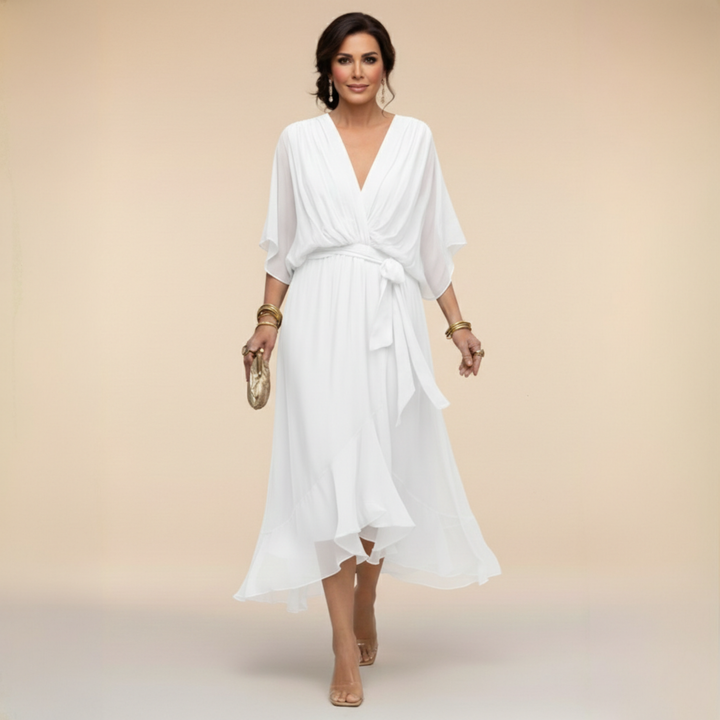Kelsey | V-Neck Midi Dress for Women