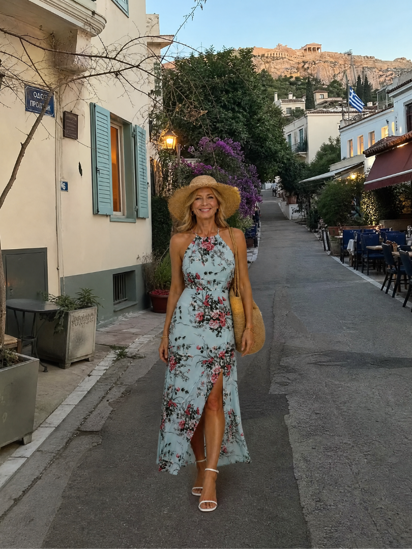 Jessme | Floral Halter Neck Midi Dress
