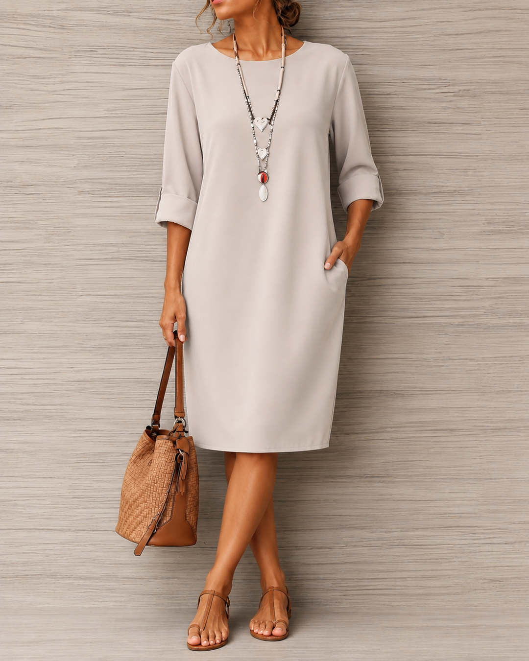 Odette Tummy-Contouring Midi Dress by Bennett and Lowe, featuring a fitted silhouette and elegant design, shown on a model.