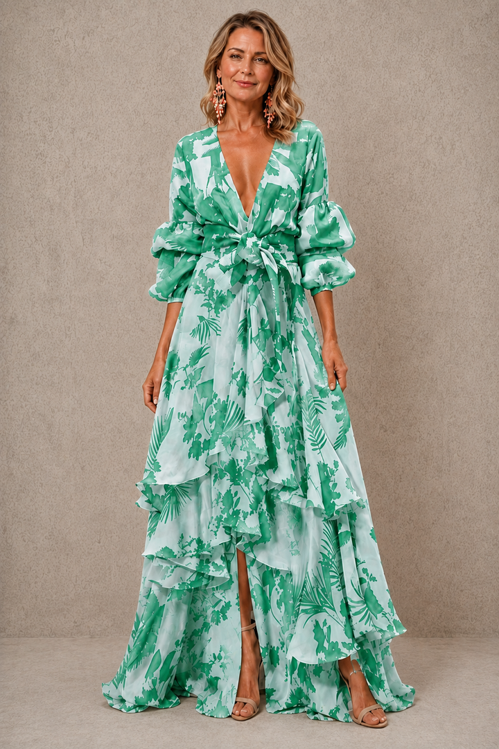 Victoria tiered bow belt from Bennett and Lowe, featuring layered fabric and decorative bow detail on a dress accessory.