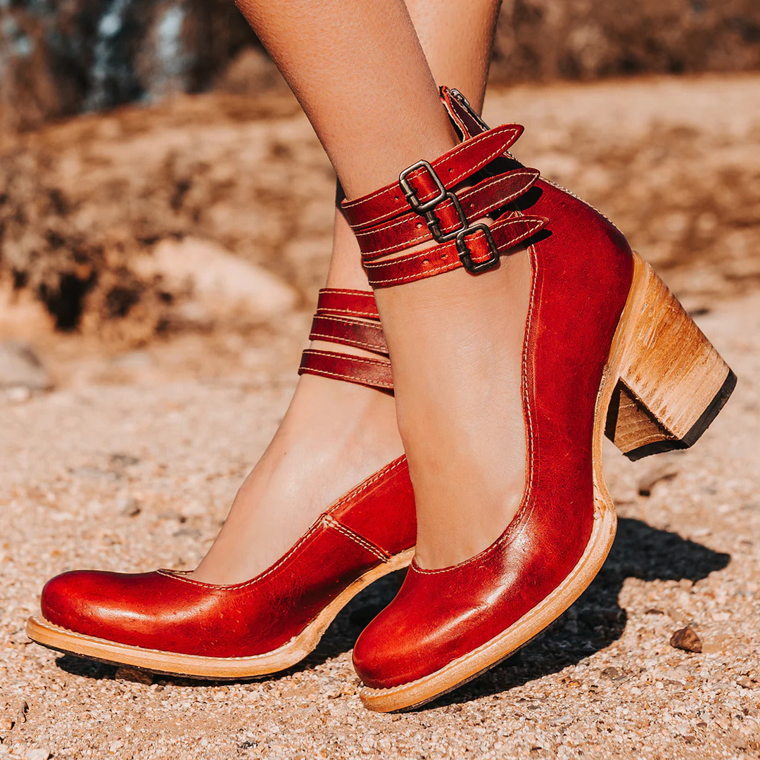 Vanessa | Multi-Strap Block-Heel Shoes