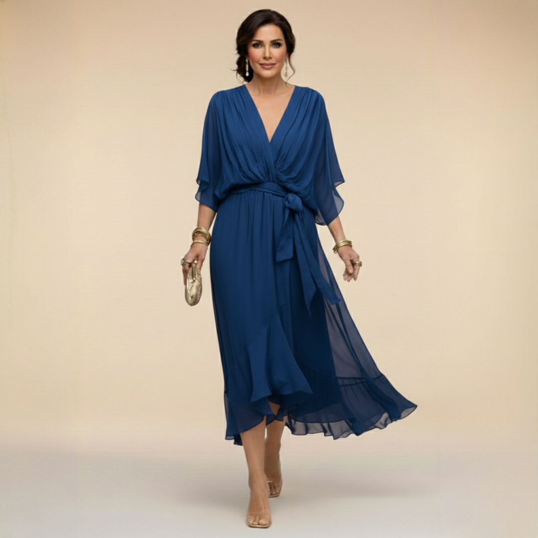 Kelsey | V-Neck Midi Dress for Women